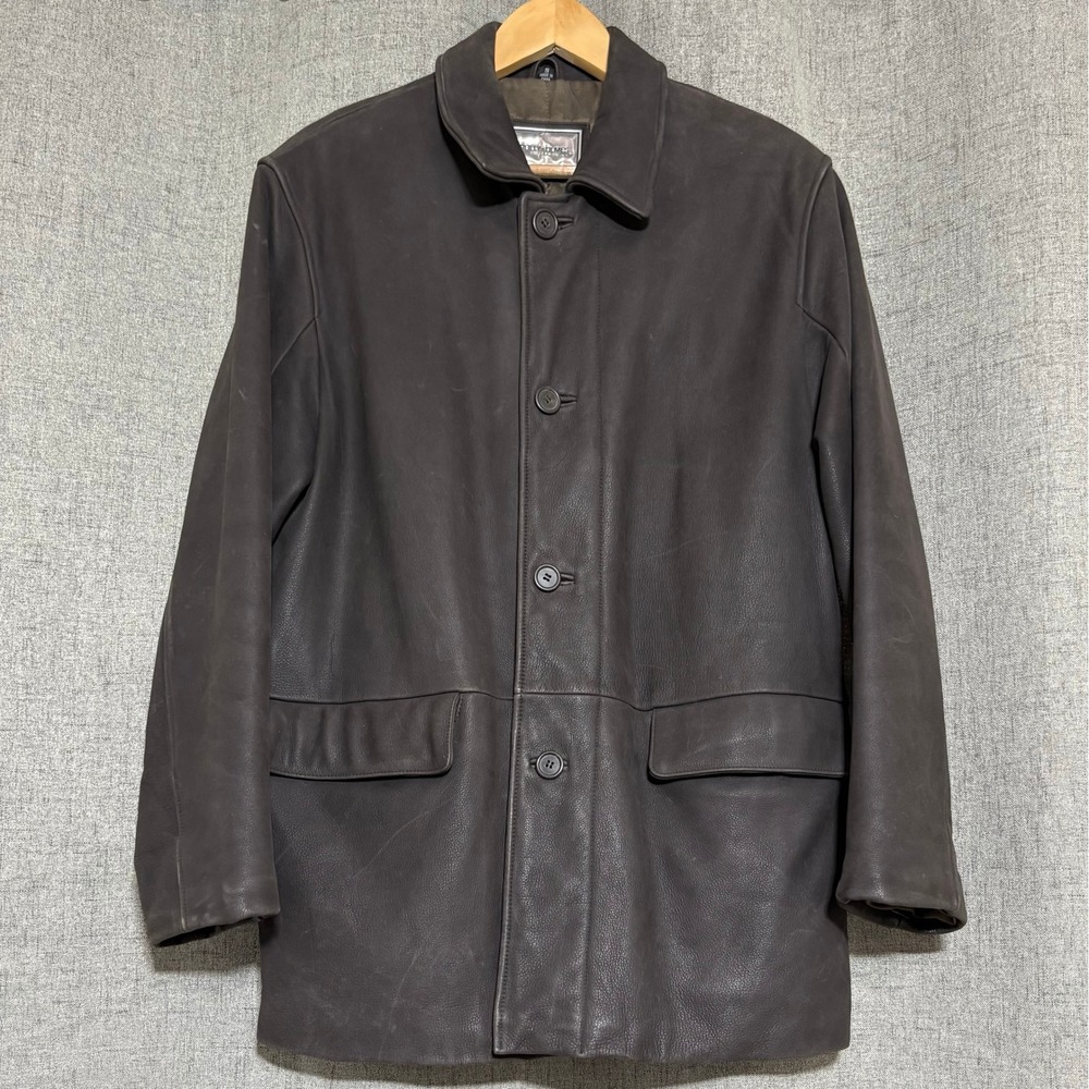REILLY OLMES COLLECTION Jacket Men Small Dark Brown Soft Leather
